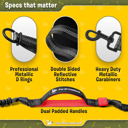 Exquisite Double Dog Leash for Large Dogs | Hands Free Dog Leash 2 Dogs | Waist Dog Leash for Large Dogs | Two Dog Leash for Large Dogs | Leash for Big Dogs | Hands Free Running Dog Leash